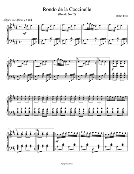 Rondo De La Coccinelle Sheet Music