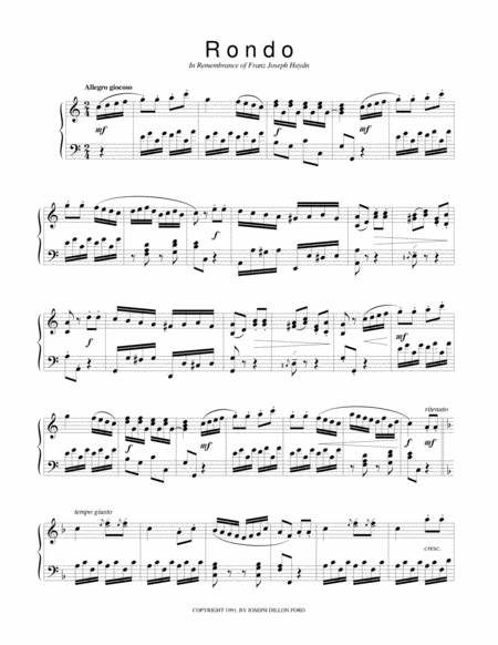 Rondo In C From Sonatinas And Other Pieces From The Viennese Sketchbook For Piano Solo Sheet Music