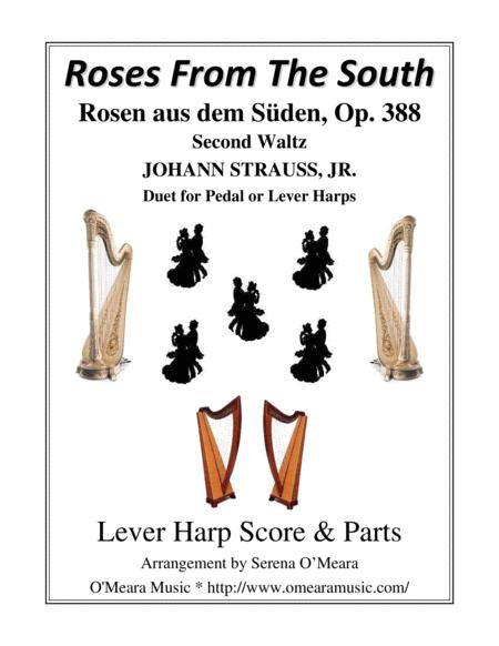 Roses From The South Op 388 Second Waltz Lever Harp Score Parts Sheet Music