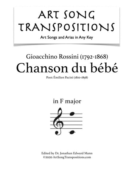 Rossini Chanson Du Bb Transposed To F Major Sheet Music