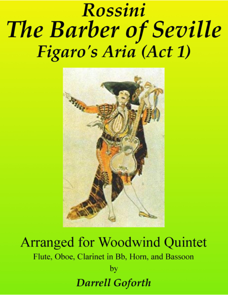 Rossini Figaros Aria From The Barber Of Seville For Woodwind Quintet Sheet Music