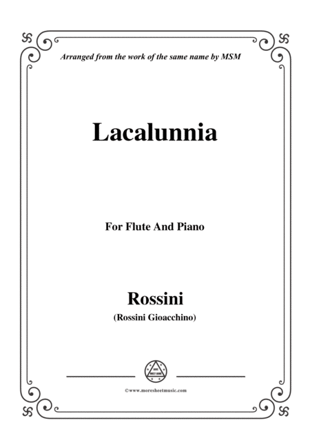 Rossini La Calunnia For Flute And Piano Sheet Music