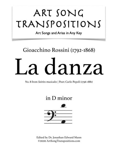 Rossini La Danza Transposed To D Minor Bass Clef Sheet Music