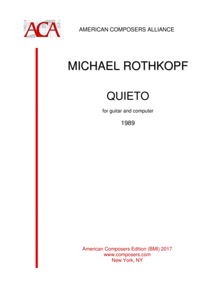 Rothkopf Quieto Sheet Music