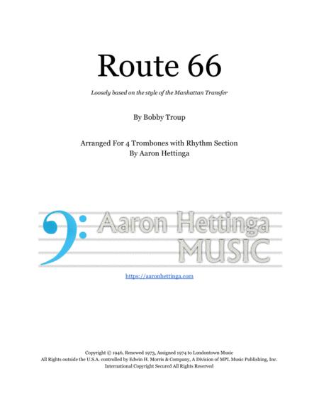 Free Sheet Music Route 66 Head Chart For 4 Trombones And Rhythm