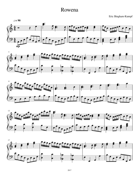 Free Sheet Music Rowena