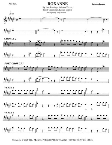 Roxanne Alto Sax Sheet Music