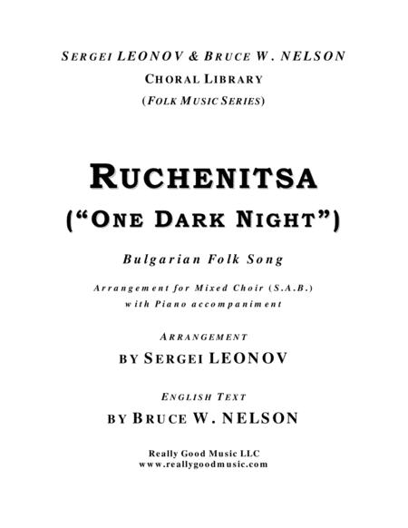 Ruchenitsa One Dark Night Bulgarian Folk Song Sab Choir Piano Accompaniment Sheet Music