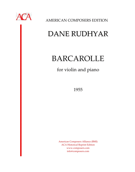 Rudhyar Barcarolle Sheet Music