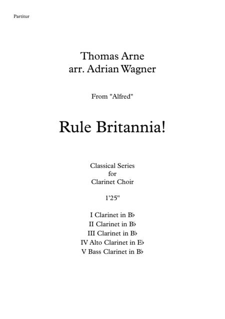 Free Sheet Music Rule Britannia Clarinet Choir Arr Adrian Wagner