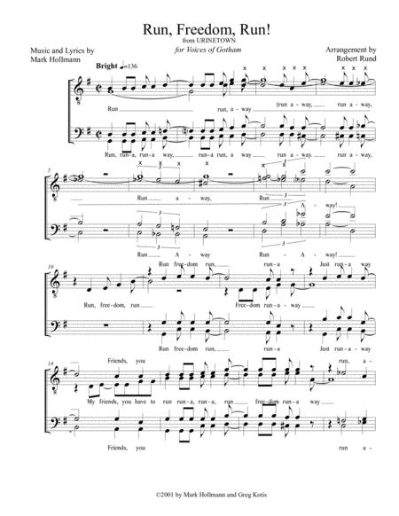 Run Freedom Run Male Barbershop Arr Robert Rund Sheet Music