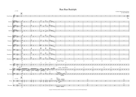 Run Rudolph Run Vocal And Small Big Band Key Of G Major Sheet Music