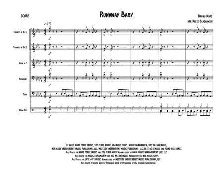 Runaway Baby Brass Quintet Sheet Music