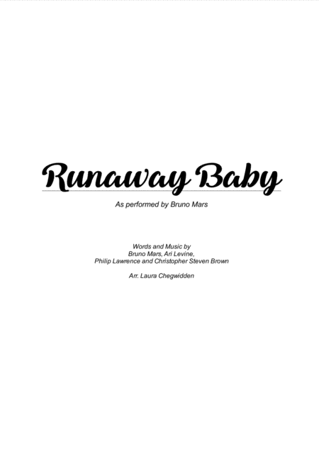 Free Sheet Music Runaway Baby For String Quartet