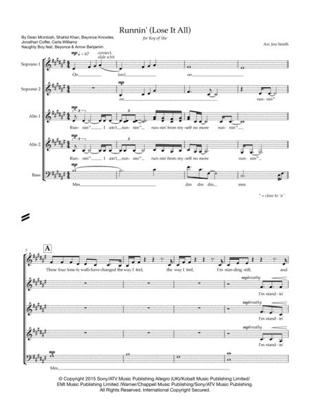 Runnin Lose It All Sheet Music