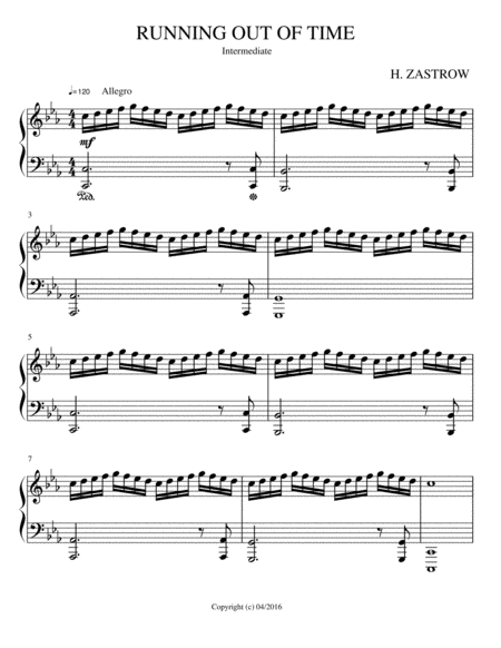 Free Sheet Music Running Out Of Time