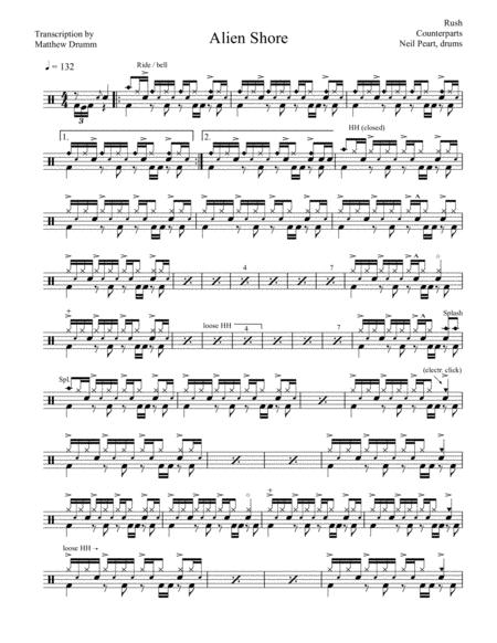 Free Sheet Music Rush Alien Shore