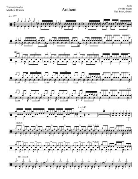 Free Sheet Music Rush Anthem