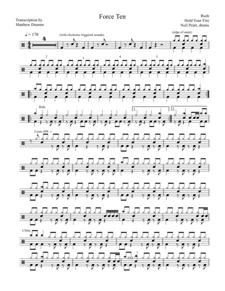 Rush Force Ten Sheet Music