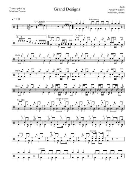 Free Sheet Music Rush Grand Designs