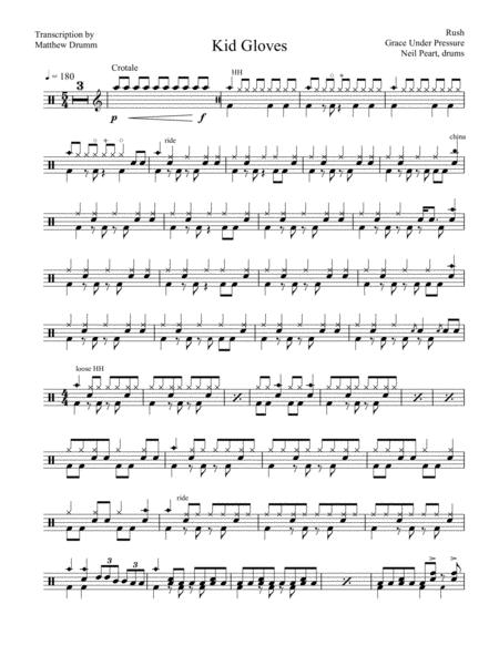 Rush Kid Gloves Sheet Music