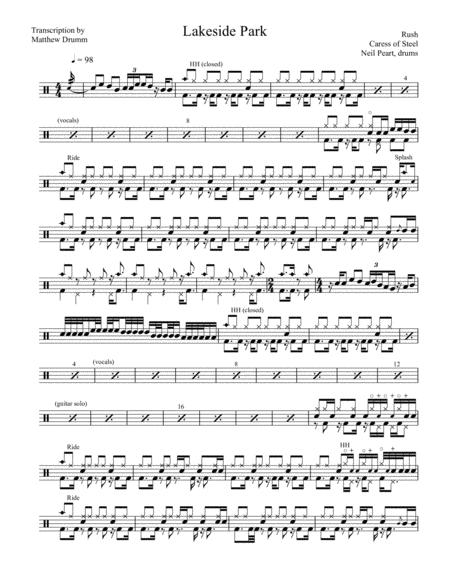 Rush Lakeside Park Sheet Music