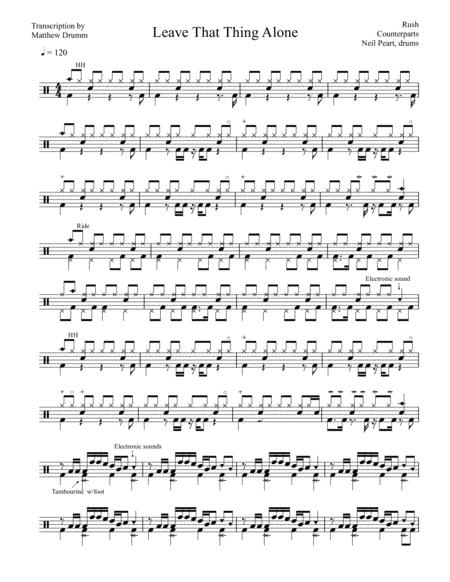 Rush Leave That Thing Alone Sheet Music