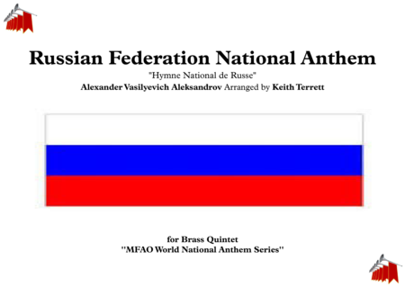 Russian Federation National Anthem Hymne National De Russe For Brass Quintet Sheet Music