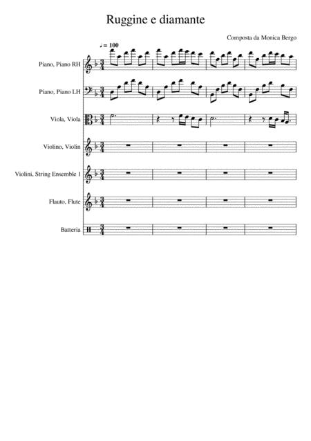 Free Sheet Music Rust And Diamond