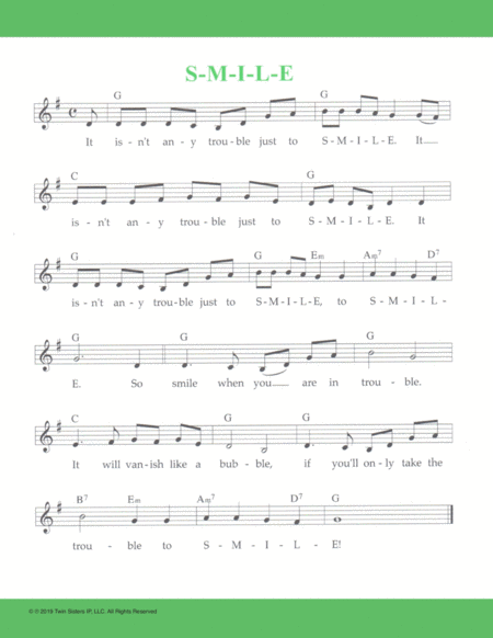 Free Sheet Music S M I L E