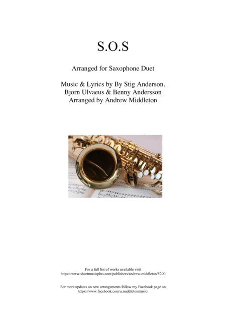 S O Arranged For Saxophone Duet Sheet Music