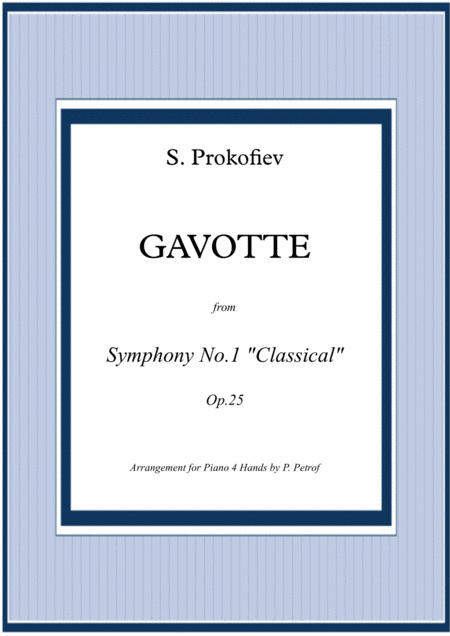 Free Sheet Music S Prokofiev Gavotte From Symphony No 1 Classical Piano 4 Hands