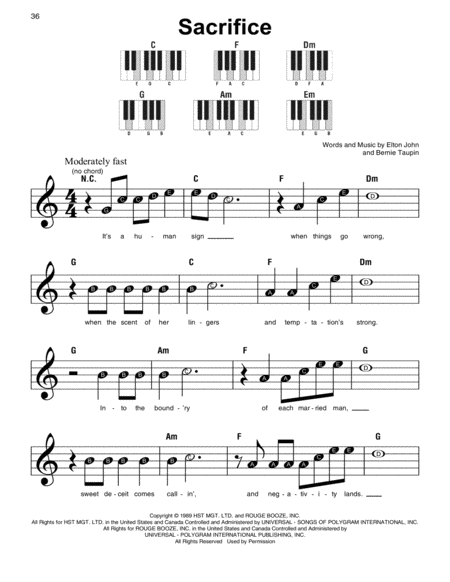 Sacrifice Sheet Music