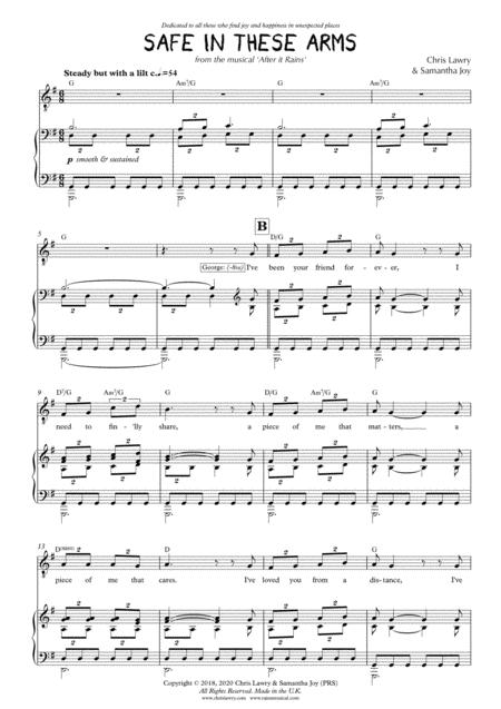 Safe In These Arms Duet From After It Rains A New Musical Sheet Music