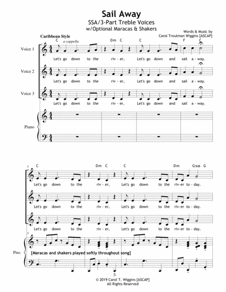 Sail Away Ssa Sheet Music