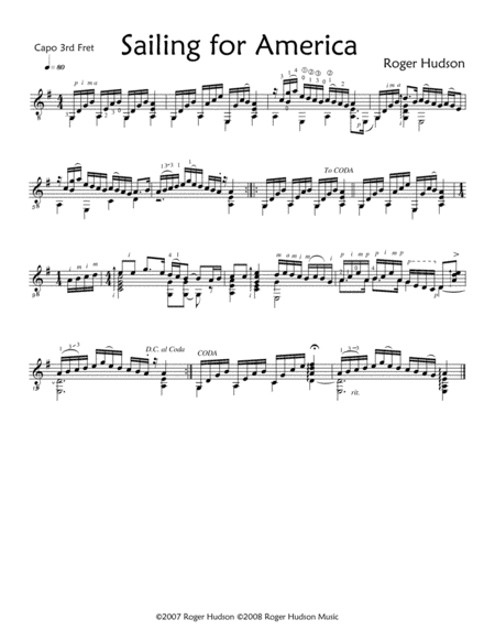 Sailing For America Sheet Music