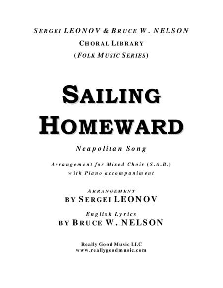 Sailing Homeward Neapolitan Song Sab Choir Piano Accompaniment Sheet Music