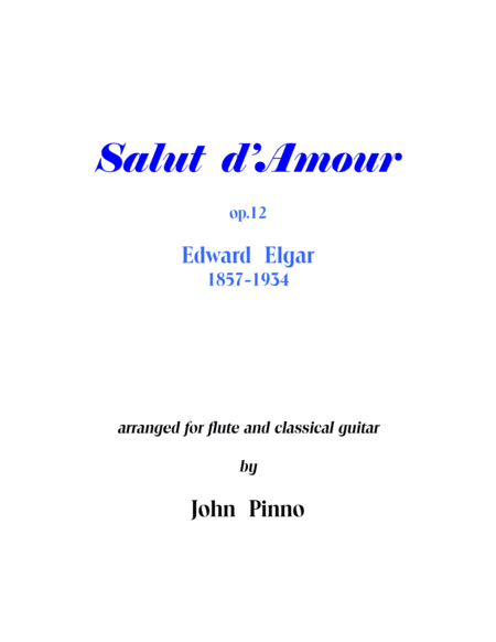 Salut D Amour Edward Elgar Arr For Flute Or Violin And Classical Guitar Sheet Music