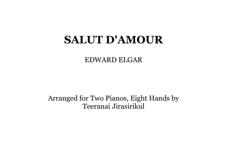 Salut D Amour For 2 Pianos 8 Hands Sheet Music