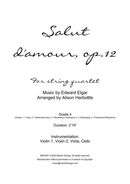 Free Sheet Music Salut D Amour Op 12 String Quartet