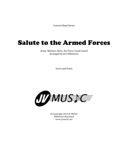 Free Sheet Music Salute To The Armed Forces For Concert Band