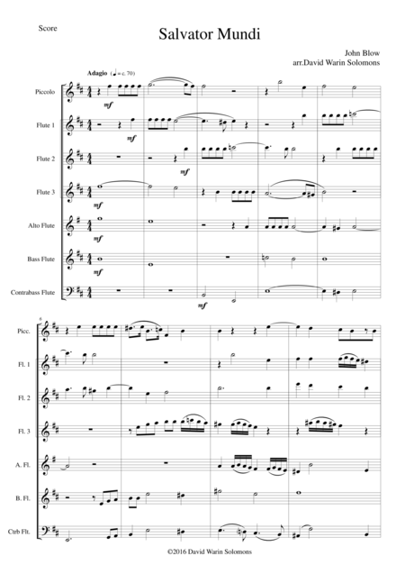 Salvator Mundi For Flute Choir Sheet Music