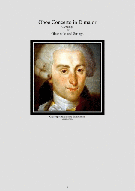 Free Sheet Music Sammartini Concerto In D Major For Oboe And Strings