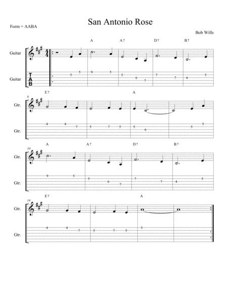 San Antonio Rose Guitar Sheet Music