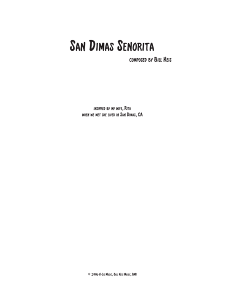 Free Sheet Music San Dimas Senorita