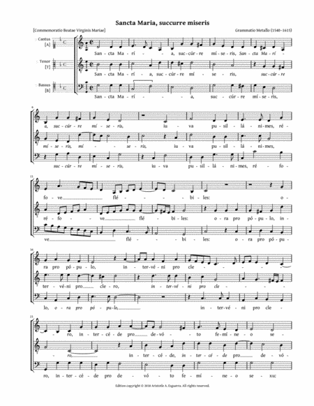 Free Sheet Music Sancta Maria Succurre Miseris Metallo Atb