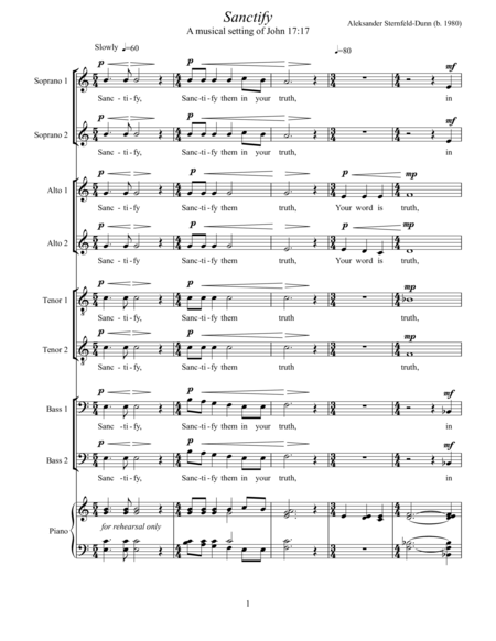 Free Sheet Music Sanctify