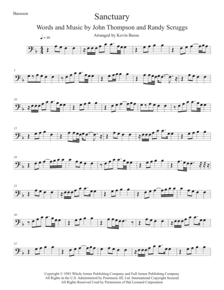 Free Sheet Music Sanctuary Bassoon