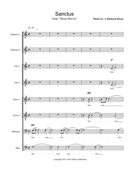 Sanctus From Missa Brevis Sheet Music