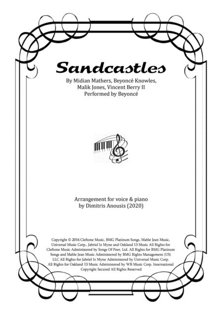 Sandcastles Amazing Vocal Voice Piano Arrangement Sheet Music